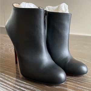 Christian Louboutin Bellissima Black Leather Stiletto Heel Boots, size 39